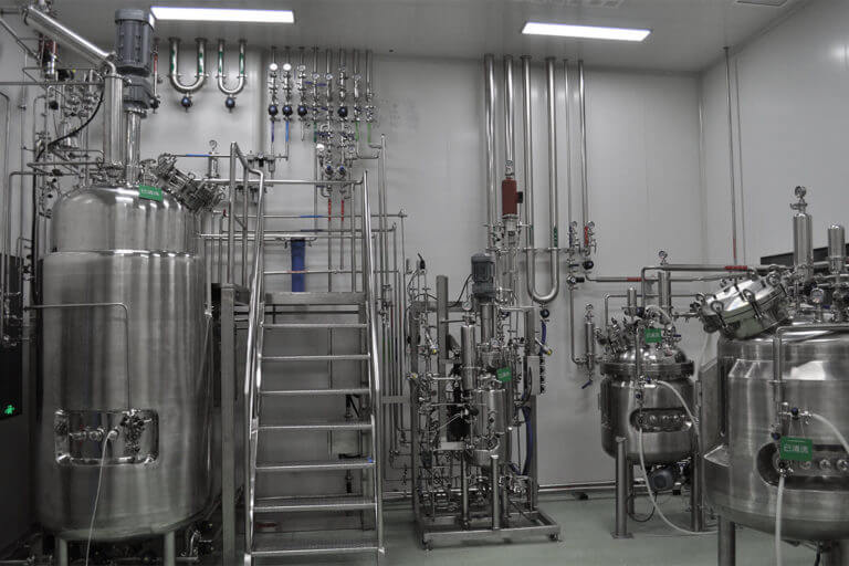 Microbiological fermentation line
